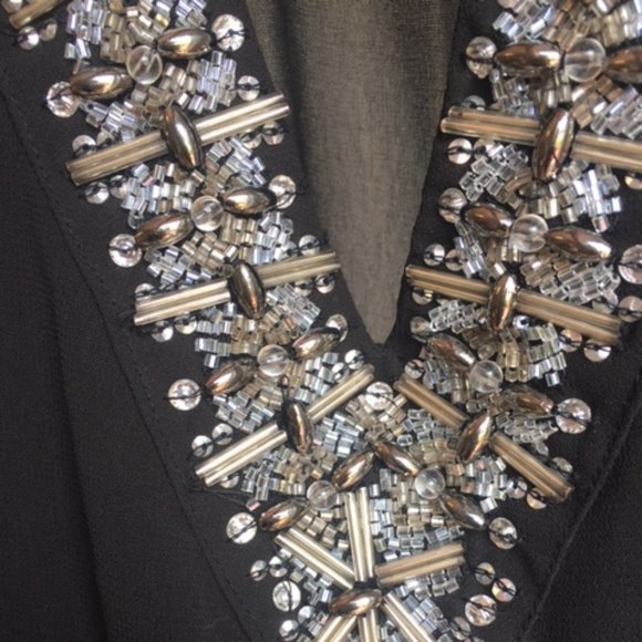 Michael Kors Black Jeweled Top/ Cover Up - Picture 5 of 6